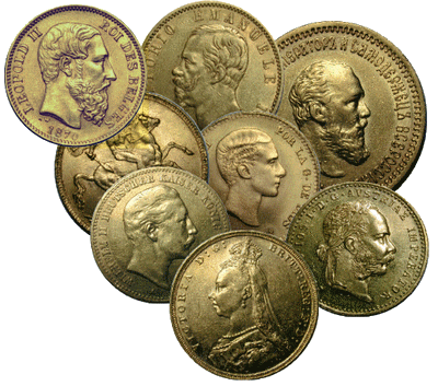 Collection De Pièces De Monnaie Comme L'euro, Le Franc Suisse, La